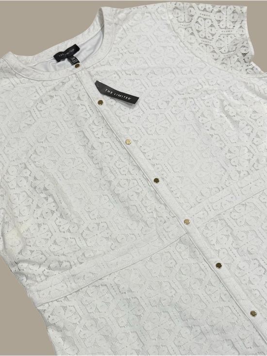 The Limited Dresses & Skirts - The Limited Lace Shirt Dress Womens 20W White Floral Eyelet Button Up Summer New